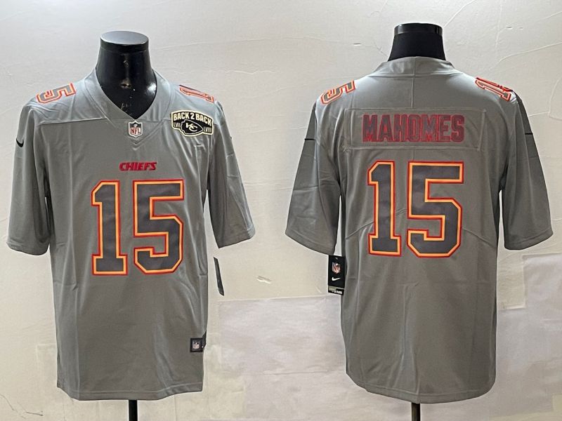 Men Kansas City Chiefs #15 Mahomes Grey 2025 Nike Vapor Limited NFL Jersey style 2104->kansas city chiefs->NFL Jersey